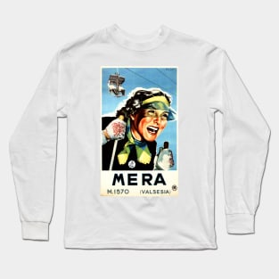 MERA VAL SESIA Italy Winter Holidays Travel Vintage Ski Long Sleeve T-Shirt